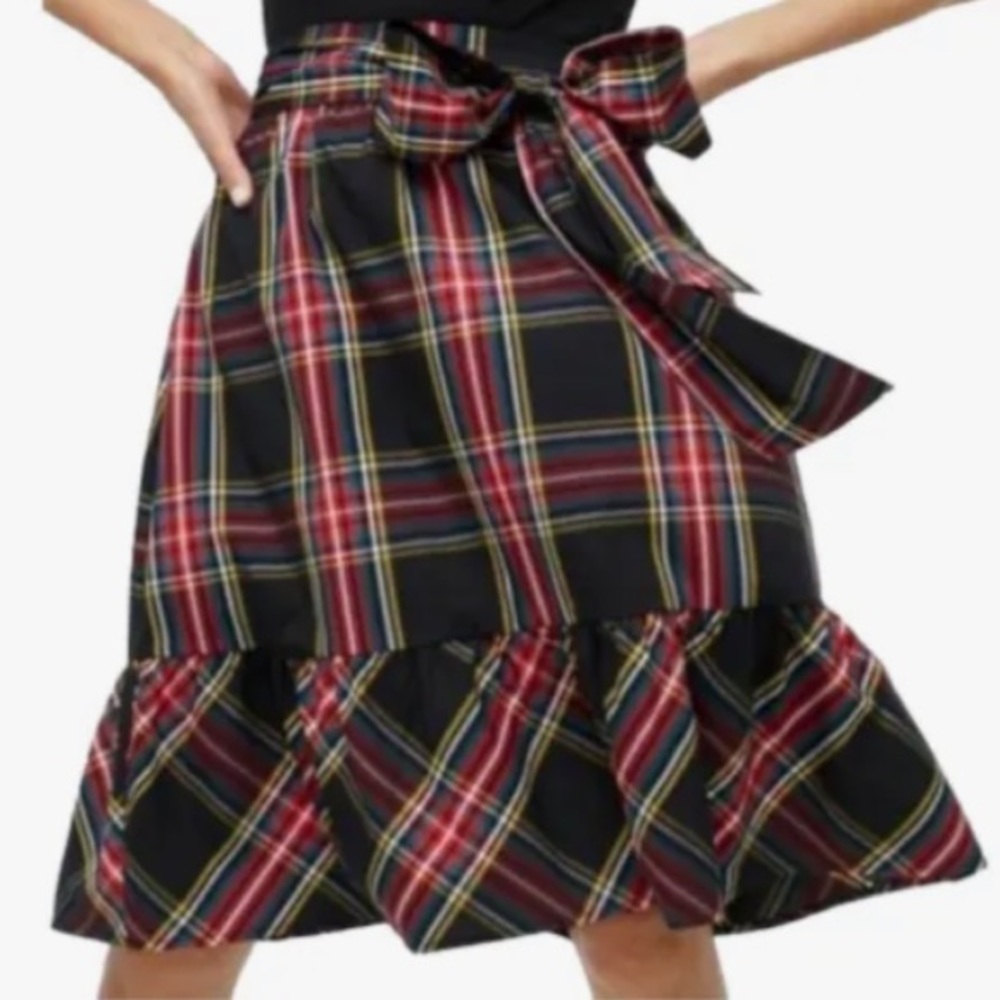 J Crew Plaid midi skirt